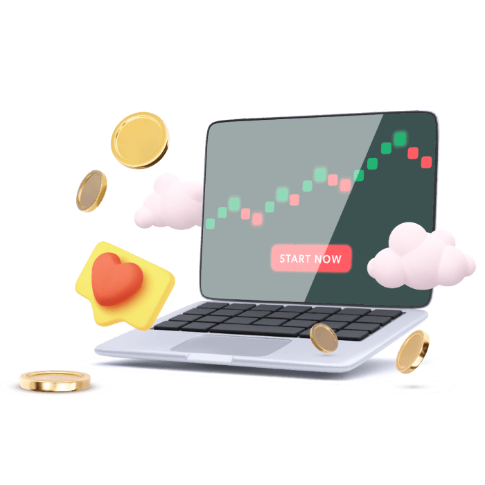Trading laptop illustration